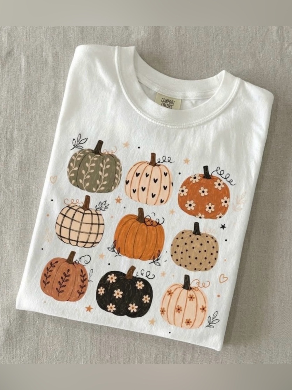 Comfort Colors Boho Pumpkin Cottagecore Autumn Season Tee
